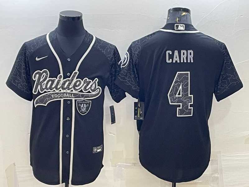 Mens Las Vegas Raiders #4 Derek Carr Black Reflective Limited Stitched Jersey->las vegas raiders->NFL Jersey